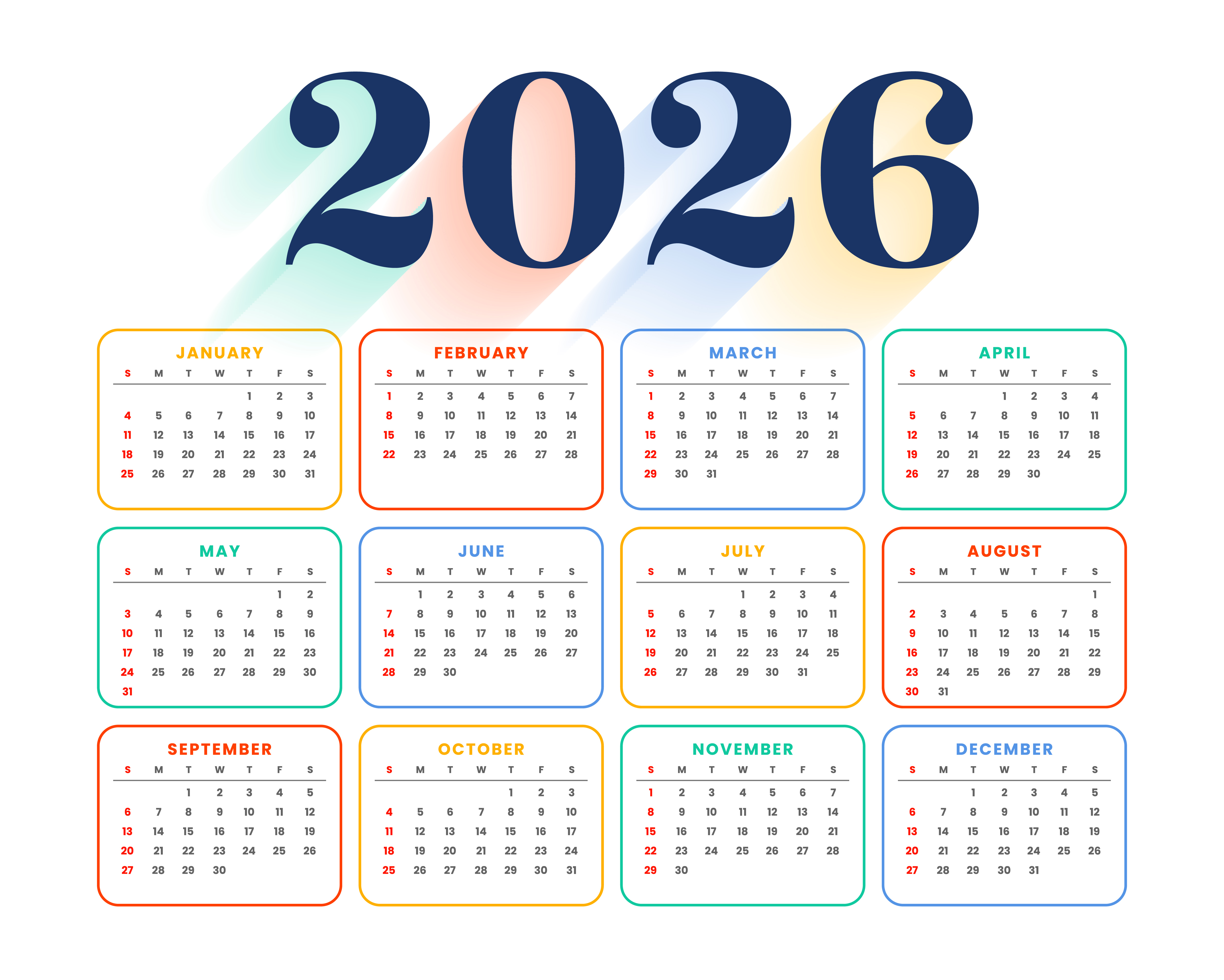 2026 calendar