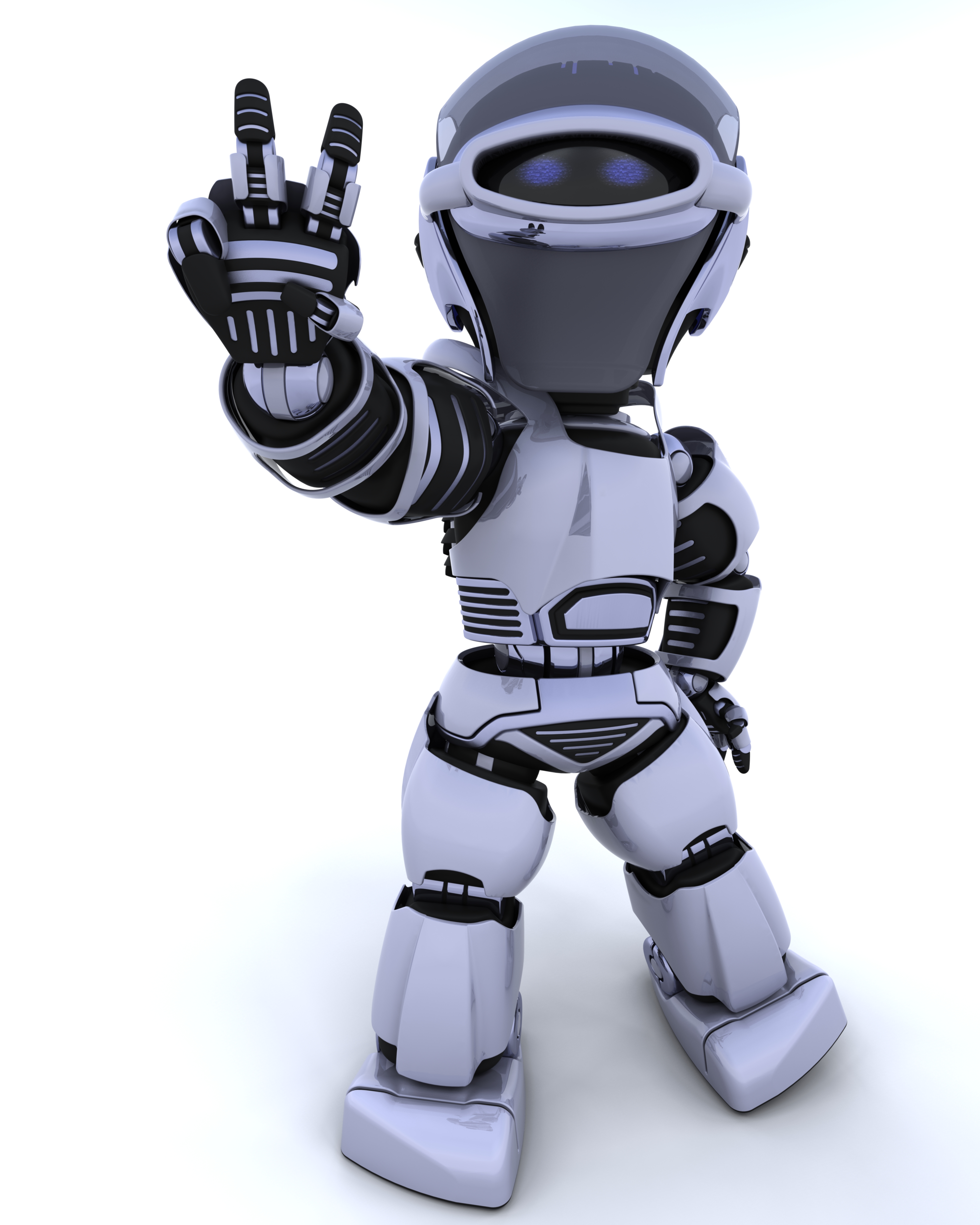 robot with one hand up